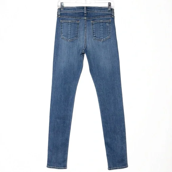 SOLD-Rag & Bone High Rise Vintage Wash Distressed Full Length Ankle Skinny Jeans - Picture 3 of 12